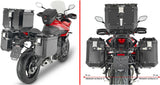 Monokey Cam-Side Trekker Outback Evo Smart Black Aluminium Side Cases + Locks - 74 Lt Trekker Outback Evo Smart Aluminium - Givi Compatible With Triumph Tiger 660 Sport (2022-2024)
