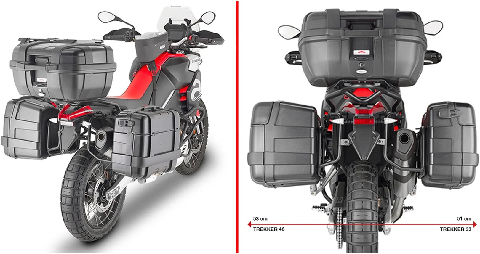 Alforjas Laterales Monokey Negro 50 Lt Plastico - Givi Compatible Con Aprilia Tuareg 660 (2021-2024)