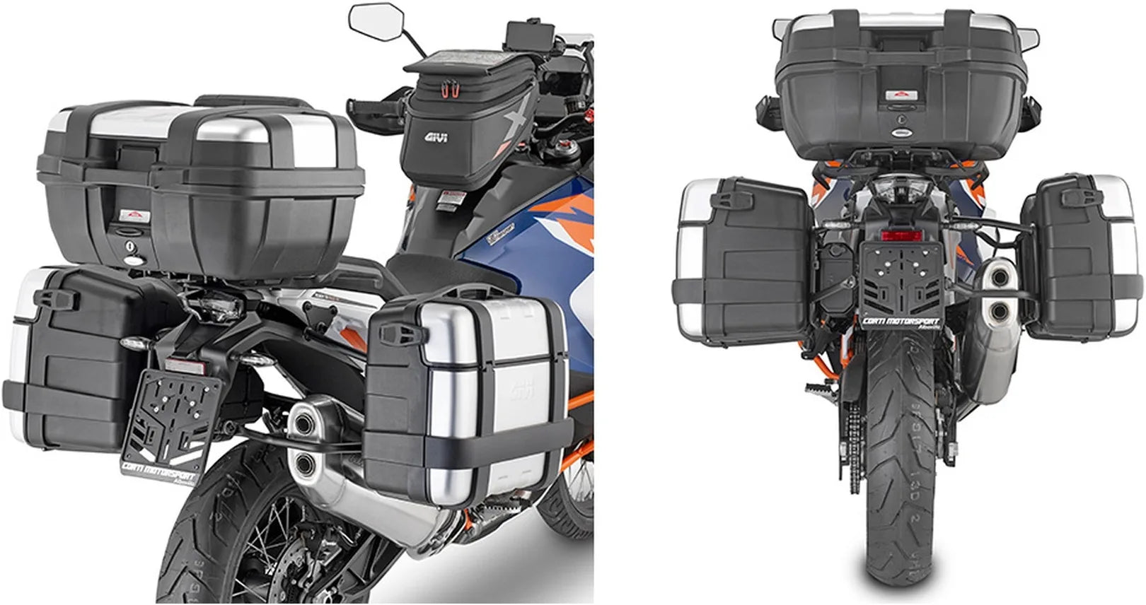 Maletas Laterales Monokey Trekker Dolomiti Aluminio Negro 60 Lt Trekker Dolomiti Aluminio - Givi Compatible Con Ktm 1290 Super Adventure R (2021-2024)
