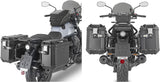Monokey Cam-Side Trekker Outback Evo Smart Black Aluminium Side Cases + Locks - 70 Lt Trekker Outback Evo Smart Aluminium - Givi Compatible With Moto Guzzi V7 850 Stone (2021-2024)