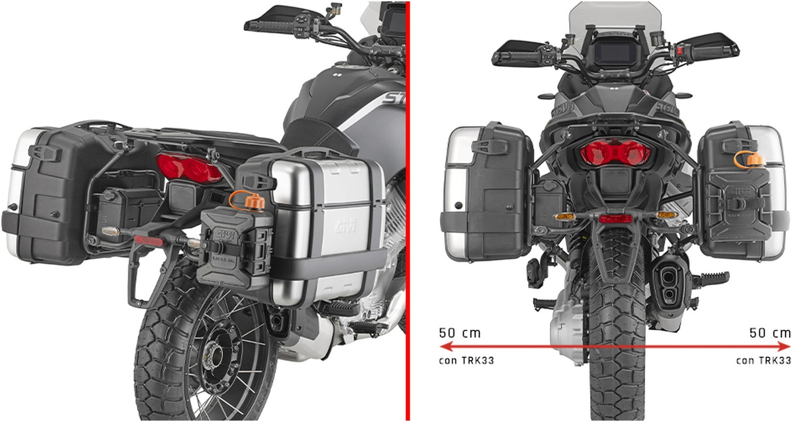 Pannier Holder Pl One-Fit For Monokey Side-Cases - Givi Compatible With Moto Guzzi Stelvio 1000 (2024)