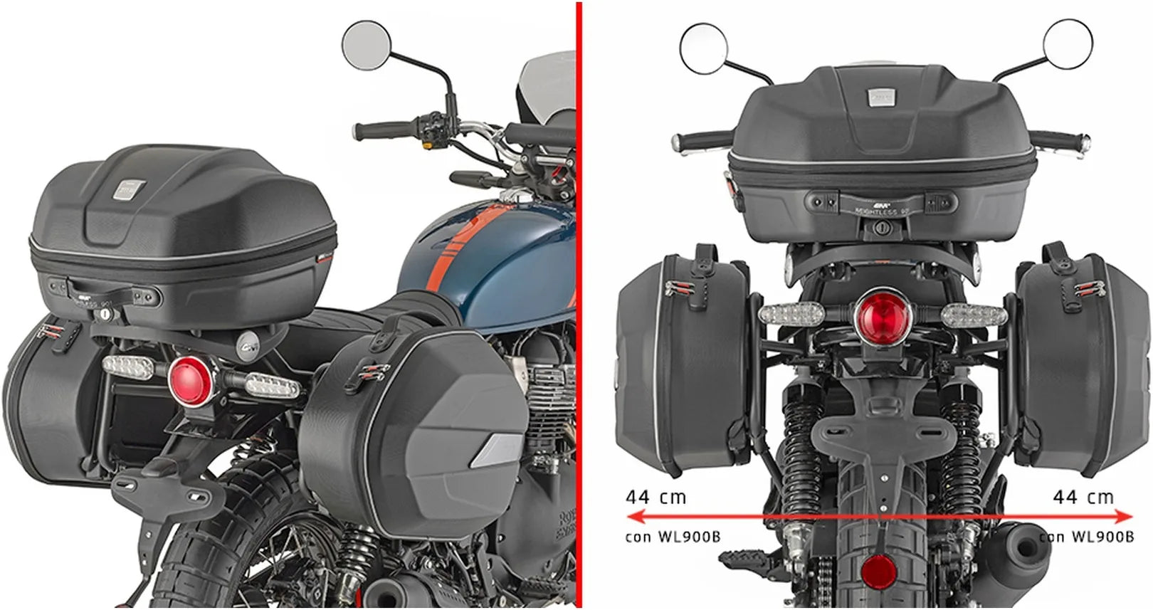 Alforjas Laterales Monokey Negro 50 Lt Plastico - Givi Compatible Con Royal Enfield Bear 650 (2025)