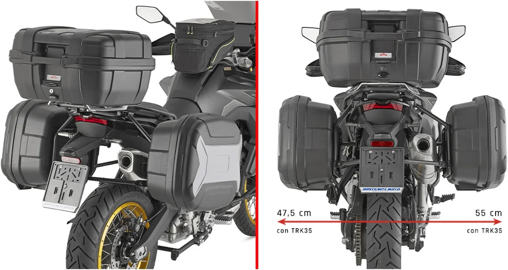 Maletas Laterales Monokey Trekker Lite Negro 70 Lt Trekker Lite Plastico - Givi Compatible Con Voge Valico 900 Dsx (2024)