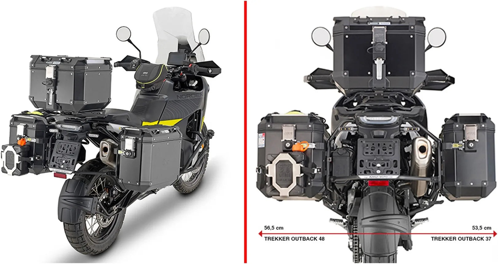 Maletas Laterales Monokey Cam-Side Trekker Outback Evo Smart Aluminio + Cerradura 70 Lt Trekker Outback Evo Smart Aluminio - Givi Compatible Con Husqvarna Norden 901 (2022-2024)