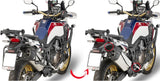 Monokey Canyon Black Side Bags - 50 Lt Canyon Nylon - Givi Compatible With Honda Crf 1000 L Africa Twin (2016-2017)