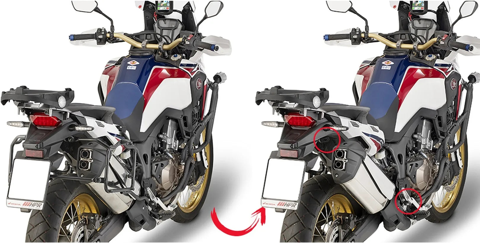 Maletas Laterales Monokey Trekker Negro 92 Lt Trekker Aluminio - Givi Compatible Con Honda Crf 1000 L Africa Twin (2016-2017)
