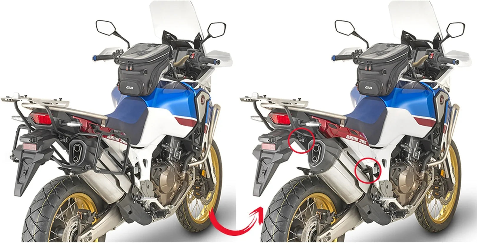 Maletas Laterales Monokey Trekker Negro 92 Lt Trekker Aluminio - Givi Compatible Con Honda Crf 1000 L Africa Twin (2018-2019)