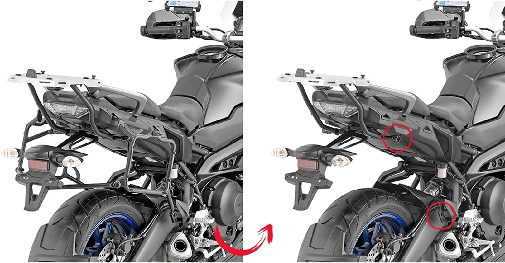 Baúl + Maletas Laterales Trekker Negro 99 Lt Trekker Aluminio - Givi Compatible Con Yamaha Tracer 900 - Gt (2018-2020)