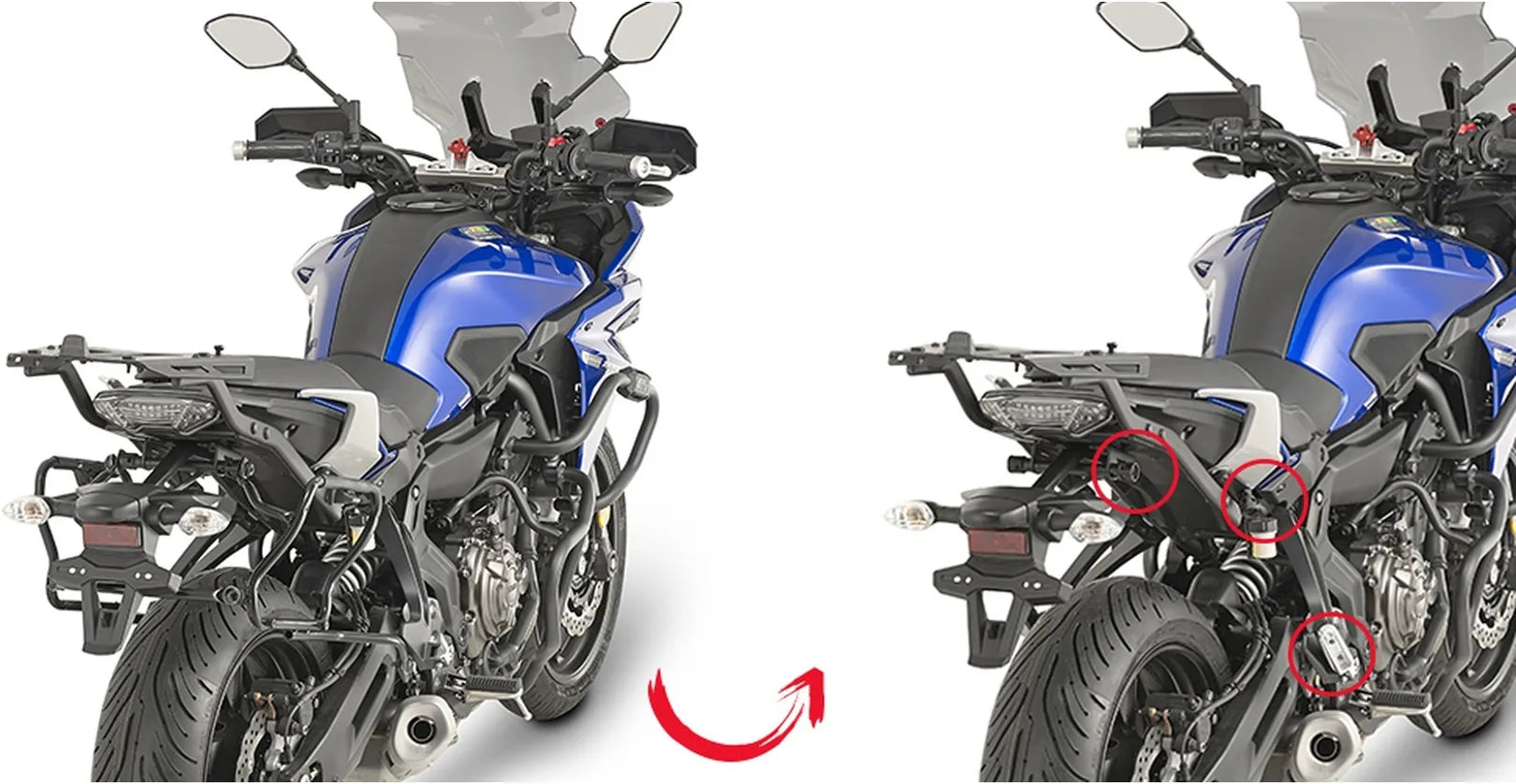 Maletas Laterales Monokey Side Carbon Look 74 Lt Plastico - Givi Compatible Con Yamaha Tracer 7 - Gt (2020-2024)