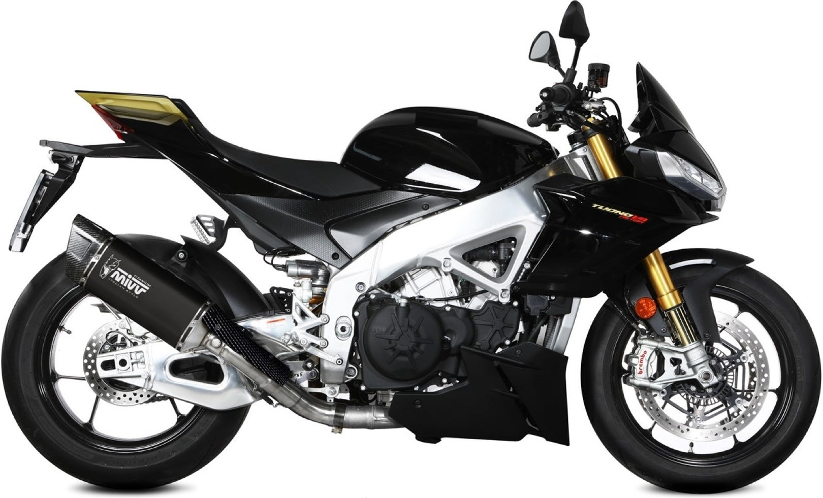 Uncatalysed Exhaust System Without Sound Certification Sr-1 Titanium Black - Mivv Compatible With Aprilia Tuono V4 1100 (2021-2024)