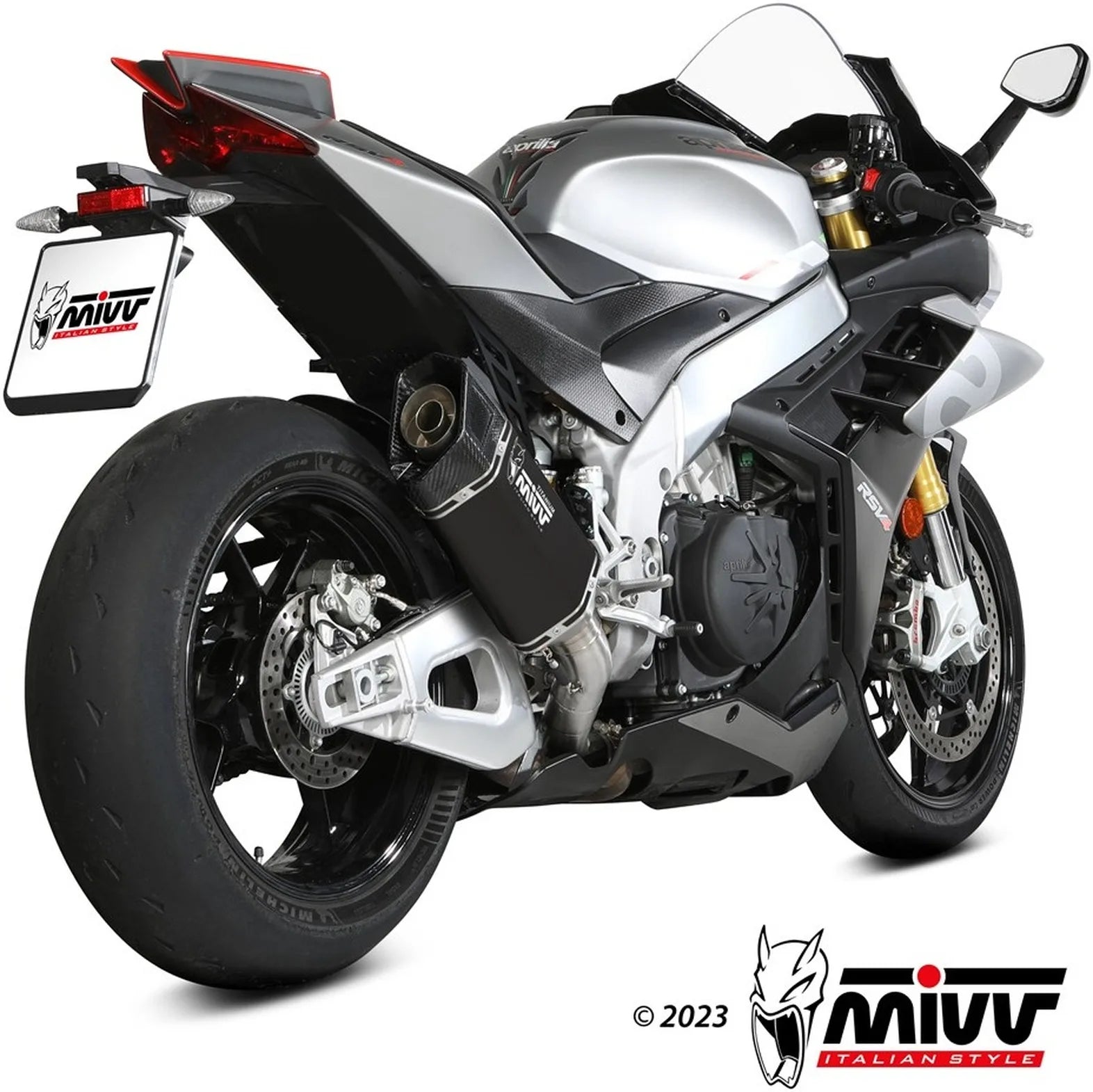Tubo De Escape Sin Catalizador Y Sin Homologación Acústica Sr-1 Titano Negro - Mivv Compatible Con Aprilia Rsv4 (2021-2024)