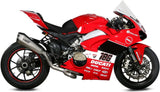 Sistema De Escape Completo Sin Catalizador Y Sin Homologación Acústica Delta Race Full Titano Carbono - Mivv Compatible Con Ducati Panigale V4 (2018-2022)