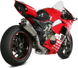 Sistema De Escape Completo Sin Catalizador Y Sin Homologación Acústica Delta Race Full Titano Carbono - Mivv Compatible Con Ducati Panigale V4 (2018-2022)