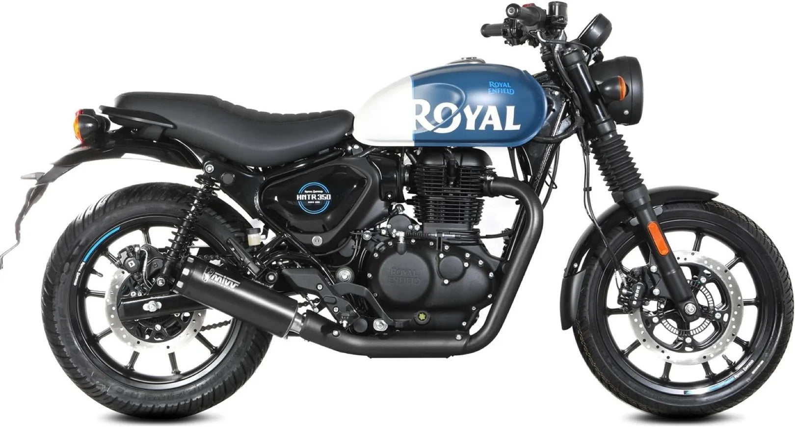 Tubo De Escape Con Homologación Acústica Hr-1 Acero Negro - Mivv Compatible Con Royal Enfield Hntr 350 (2022-2024)