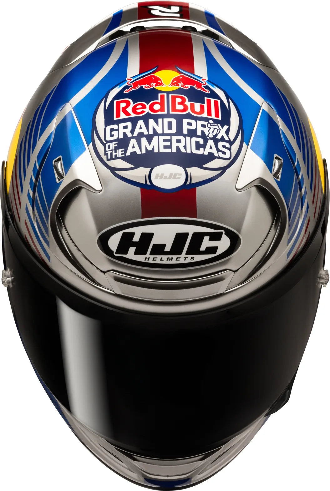Casco Integral Para Moto Hjc Rpha 12 P.I.M. Evo (Carbon-Aramid/Fiberglass/Natural Fiber) Mc21 Red Bull Austin Gp 2 Talla 06 Xs