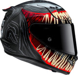 Casco Integral Para Moto Hjc Rpha 12 P.I.M. Evo (Carbon-Aramid/Fiberglass/Natural Fiber) Mc1Sf Venom 3 Marvel Talla 11 Xxl