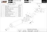 Tubo De Escape Con Homologación Acústica Oval Titano - Mivv Compatible Con Suzuki Gsx-R 1000 (2003-2004)