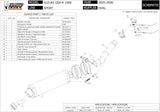 Tubo De Escape Con Homologación Acústica Oval Carbono Carbono - Mivv Compatible Con Suzuki Gsx-R 1000 (2005-2006)