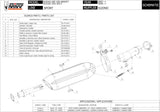Tubo De Escape Con Homologación Acústica Suono Acero Carbono - Mivv Compatible Con Suzuki Gsx 650 F (2008-2015)