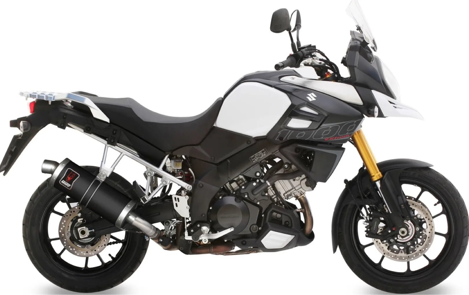 Tubo De Escape Con Homologación Acústica Dakar Acero Negro - Mivv Compatible Con Suzuki V-Strom 1000 (2014-2020)