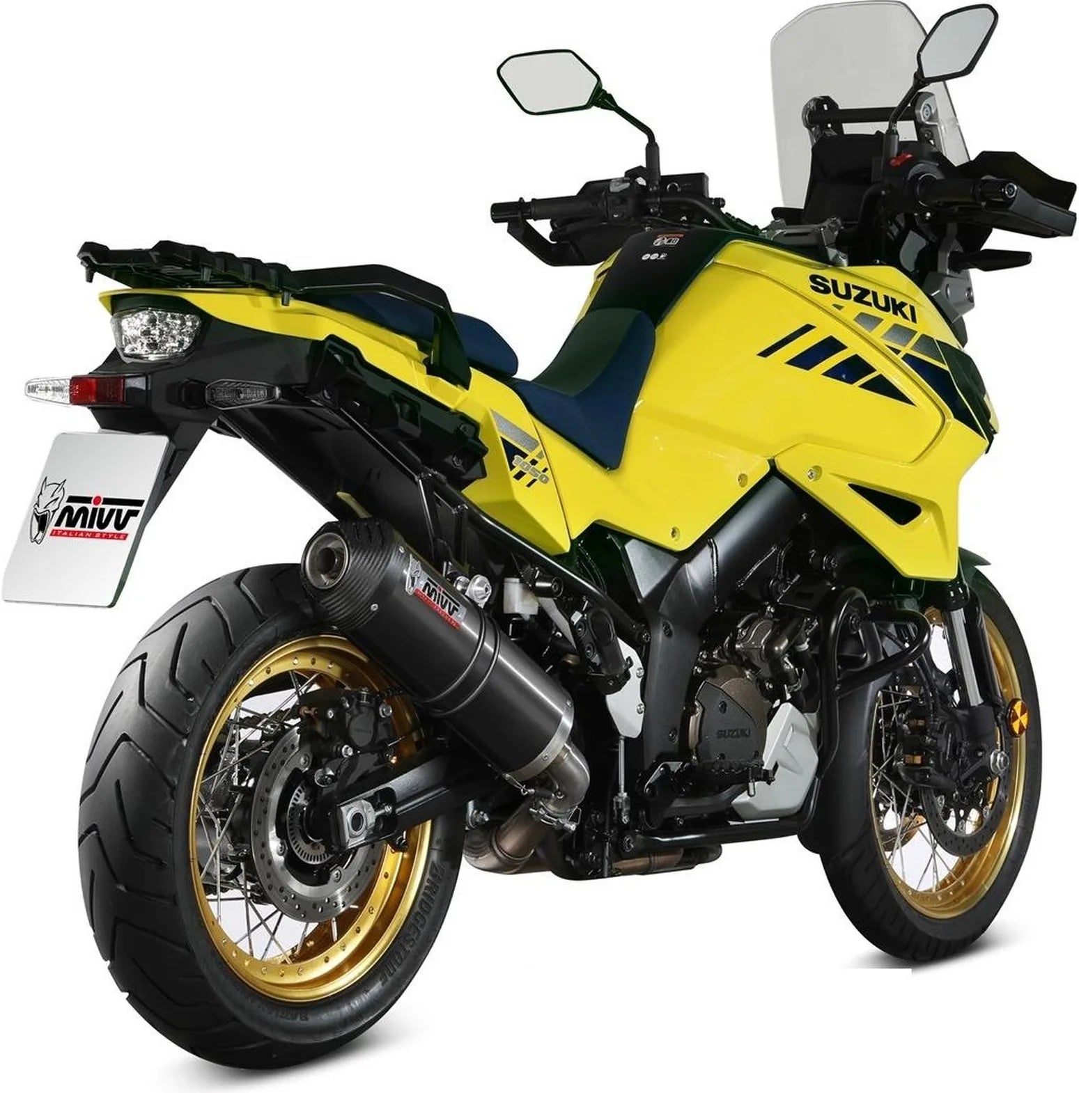 Tubo De Escape Con Homologación Acústica Oval Acero Negro Carbono - Mivv Compatible Con Suzuki V-Strom 1050 (2020-2024)