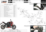 Tubo De Escape Con Homologación Acústica Suono Acero Negro Carbono - Mivv Compatible Con Suzuki Gsx-S 1000 (2015-2020)