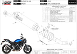 Tubo De Escape Con Homologación Acústica Oval Carbono Carbono - Mivv Compatible Con Suzuki Sv 650 (2016-2024)