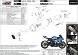 Tubo De Escape Con Homologación Acústica Gppro Acero Negro - Mivv Compatible Con Suzuki Gsx-R 1000 (2017-2020)