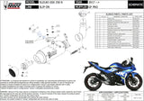 Tubo De Escape Con Homologación Acústica Gppro Acero Negro - Mivv Compatible Con Suzuki Gsx 250 R (2017-2020)