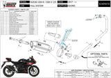 Sistema De Escape Completo Con Catalizador Y Homologación Acústica Suono Acero Negro Carbono - Mivv Compatible Con Suzuki Gsx-R 125 (2017-2020)