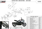 Tubo De Escape Con Homologación Acústica Suono Acero Negro Carbono - Mivv Compatible Con Suzuki Gsx-S 1000 Katana (2019-2024)