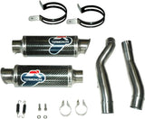 Escape Doble Con Homologación Acústica Round Carbono - Termignoni Compatible Con Suzuki Gsx-R 1000 (2007-2008)