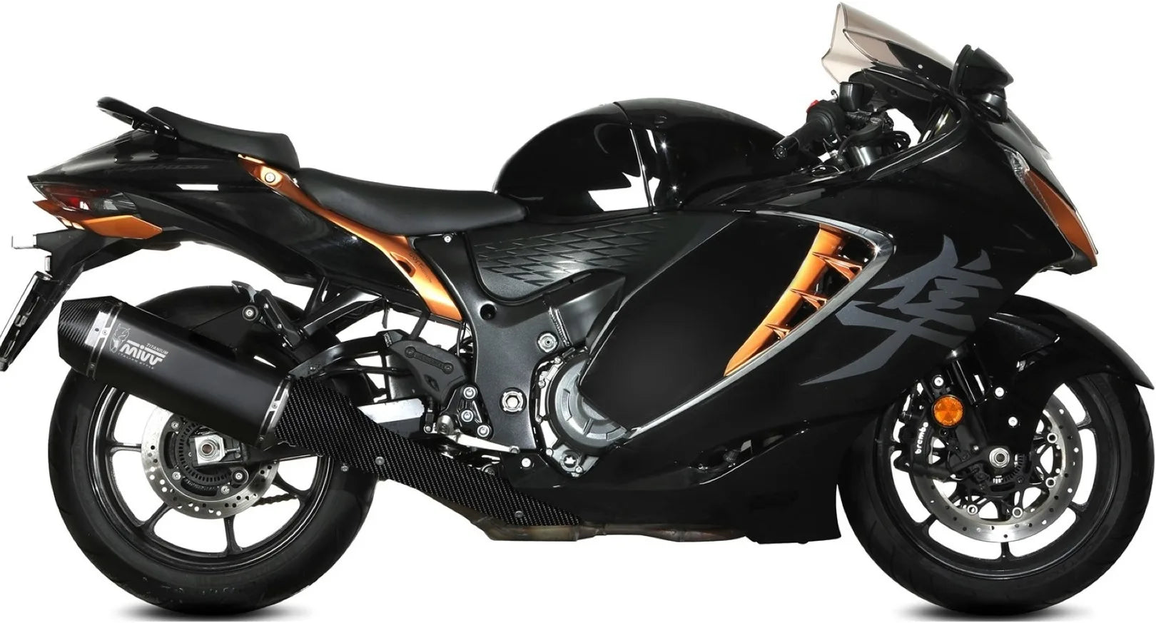 Escape Doble Con Homologación Acústica Speed Edge Titano Carbono - Mivv Compatible Con Suzuki Gsx-R 1300 Hayabusa (2021-2024)