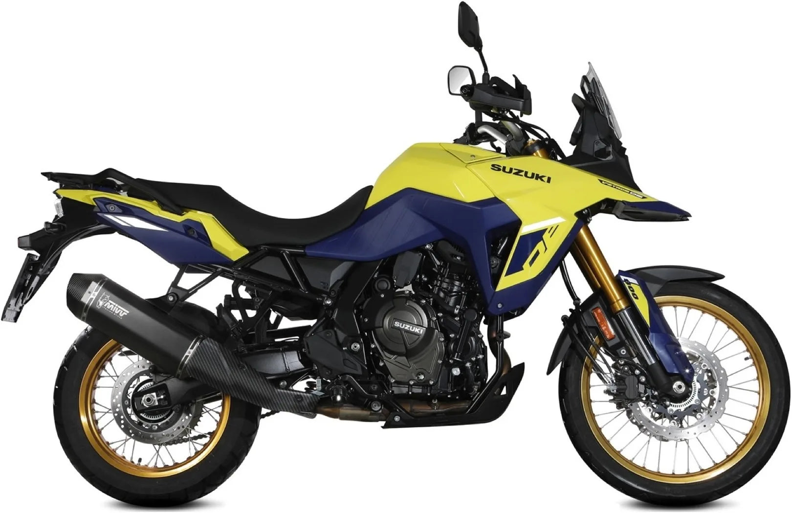 Tubo De Escape Con Homologación Acústica Speed Edge Acero Negro Carbono - Mivv Compatible Con Suzuki V-Strom 800 Se (2023-2024)