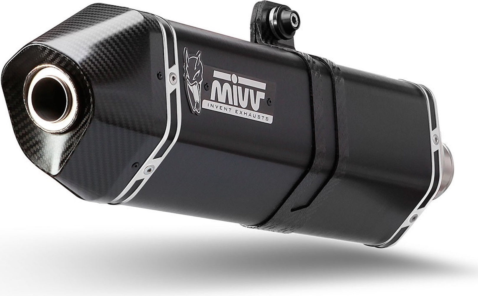 Non-Catalytic Exhaust Tip With Sound Certification Speed Edge Steel Black Carbon - Mivv Compatible With Aprilia Tuono V4 1100 (2018-2020)