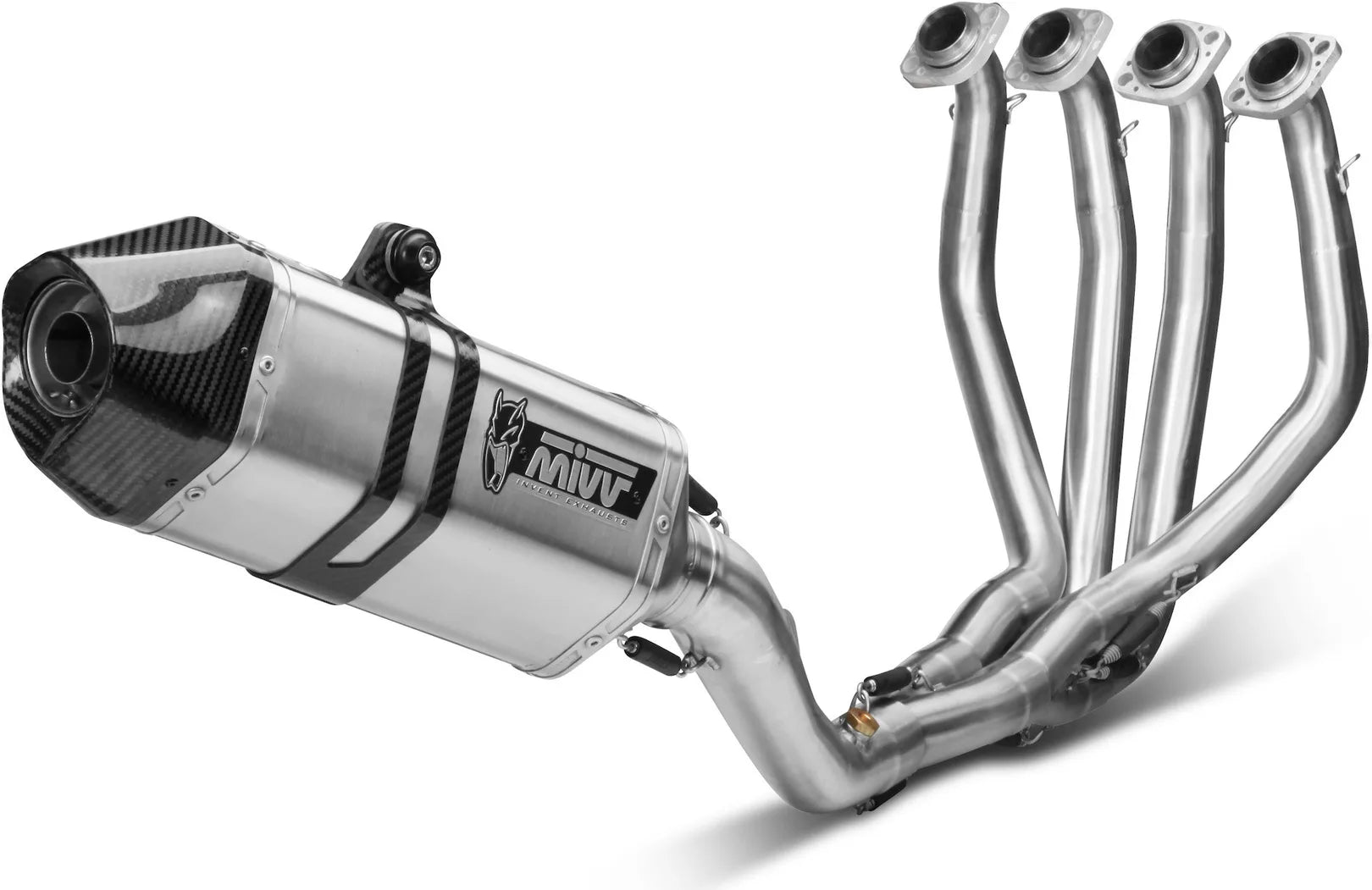 Sistema De Escape Completo Sin Catalizador Y Sin Homologación Acústica Speed Edge Acero Carbono - Mivv Compatible Con Kawasaki Zx 6R 636 (2009-2016)