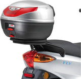 Monolock Black Top Case - 29 Lt Technopolymer - Givi Compatible With Piaggio Fly 50 - 100 - 125 - 150 (2004-2017)
