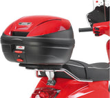 Monolock Black Top Case - 30 Lt C30N Technopolymer - Givi Compatible With Piaggio Vespa S 50 - 125 - 150 (2007-2014)