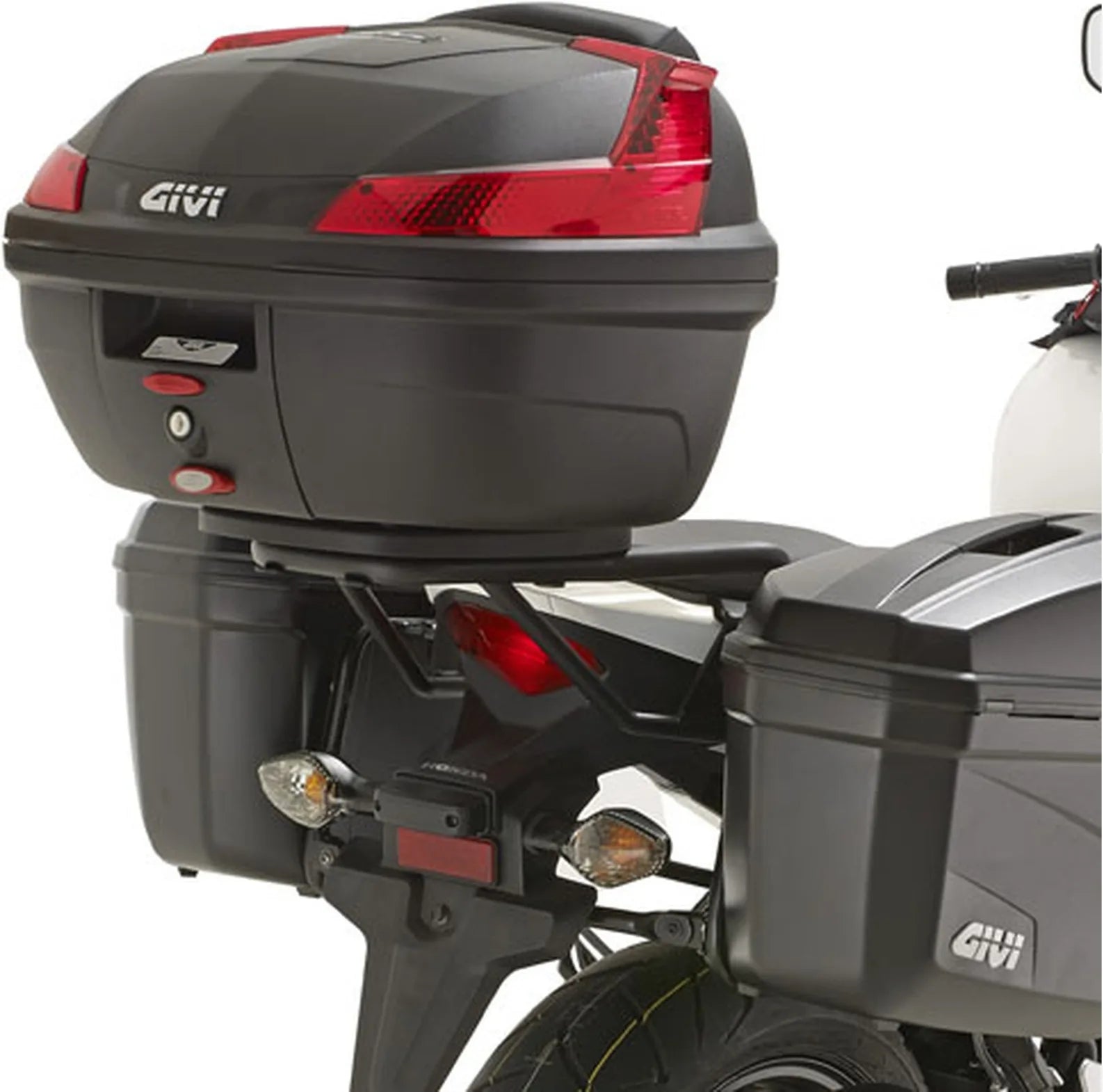 Baúl Monolock Negro Tech 29 Lt Plastico - Givi Compatible Con Honda Cb 500 F (2013-2015)