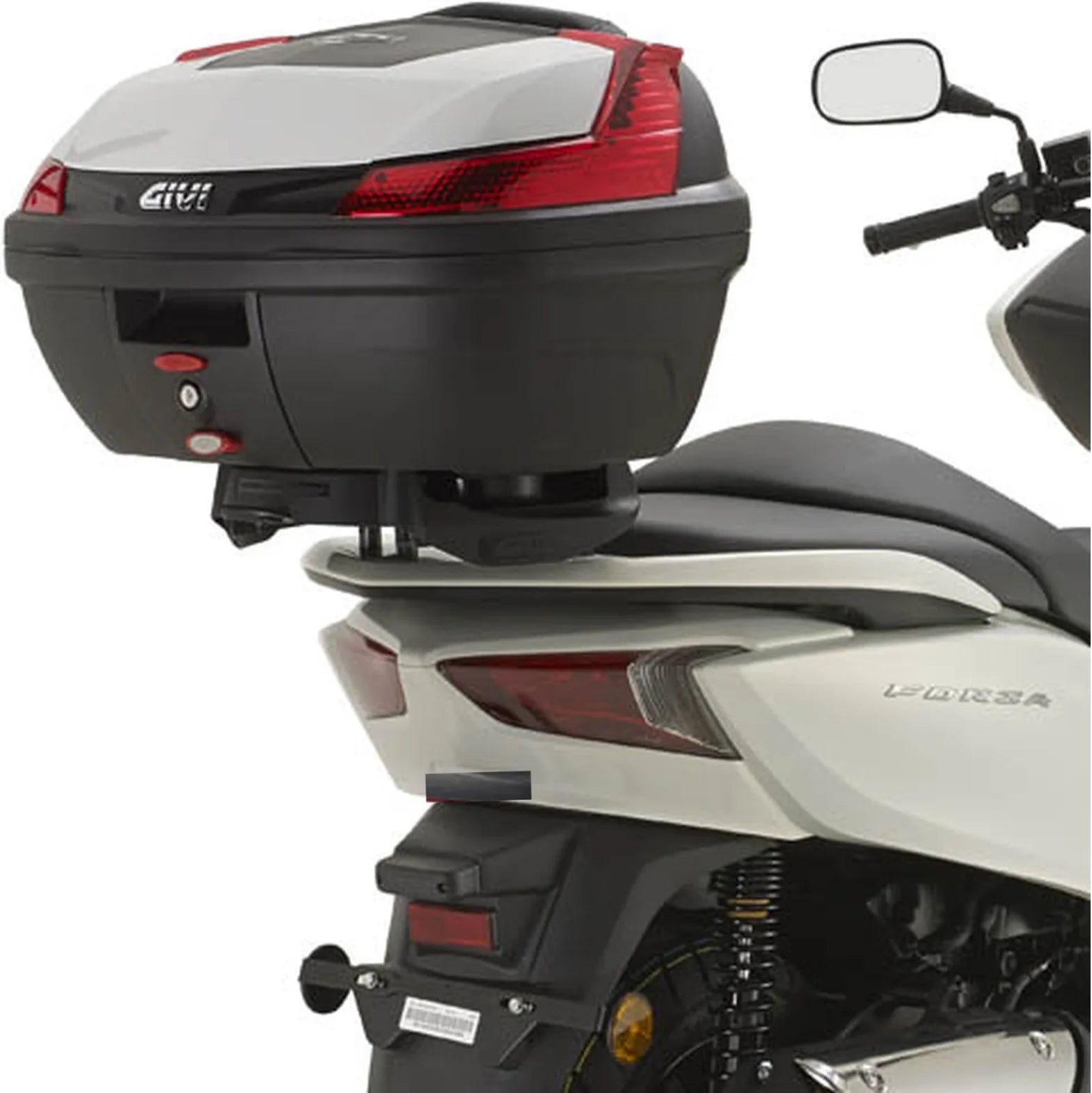 Baúl Monolock Negro 30 Lt Plastico - Givi Compatible Con Honda Forza 300 Abs (2013-2017)