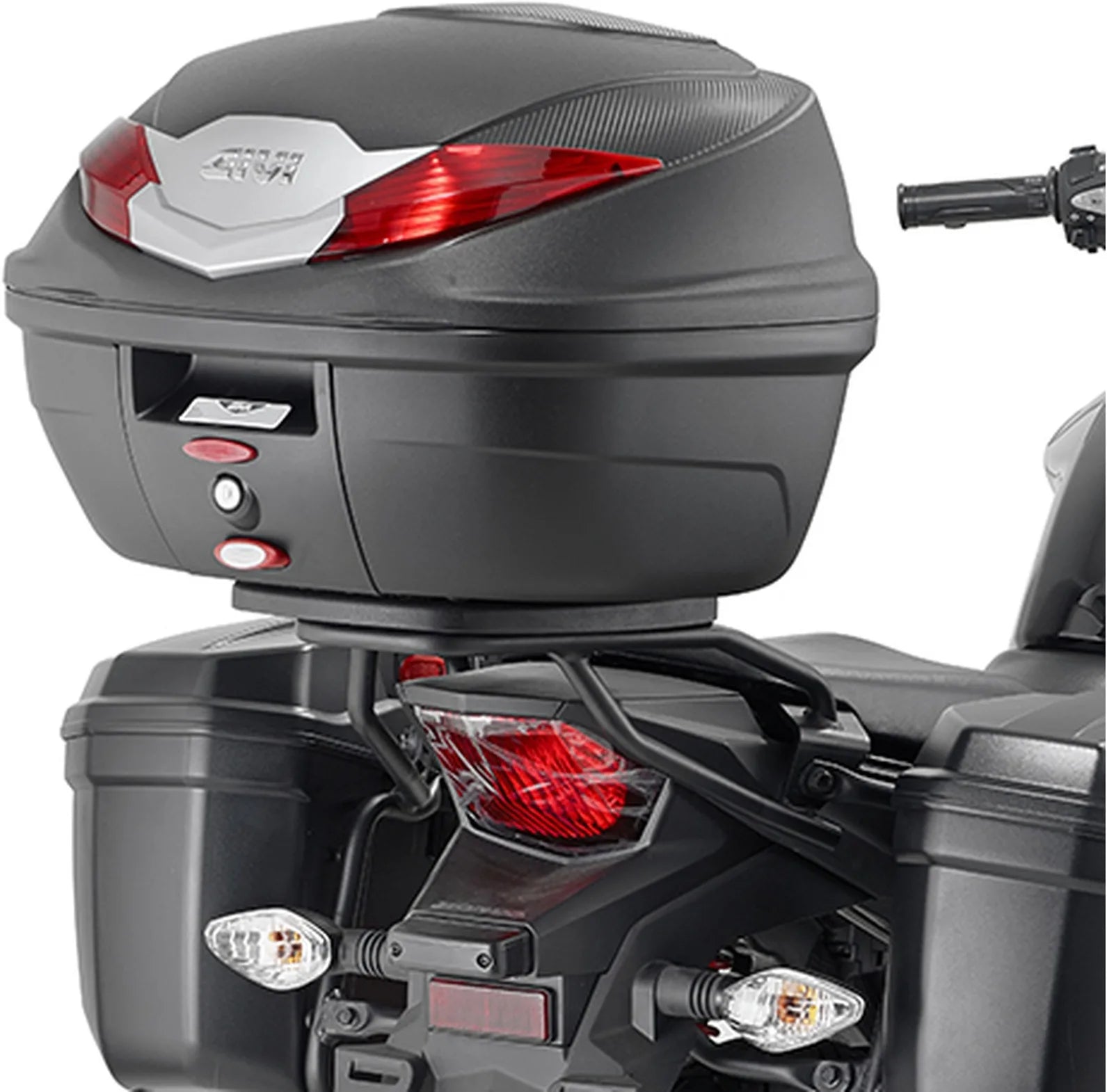 Baúl Monolock Negro Tech 30 Lt Plastico - Givi Compatible Con Honda Cb 125 F (2015-2020)