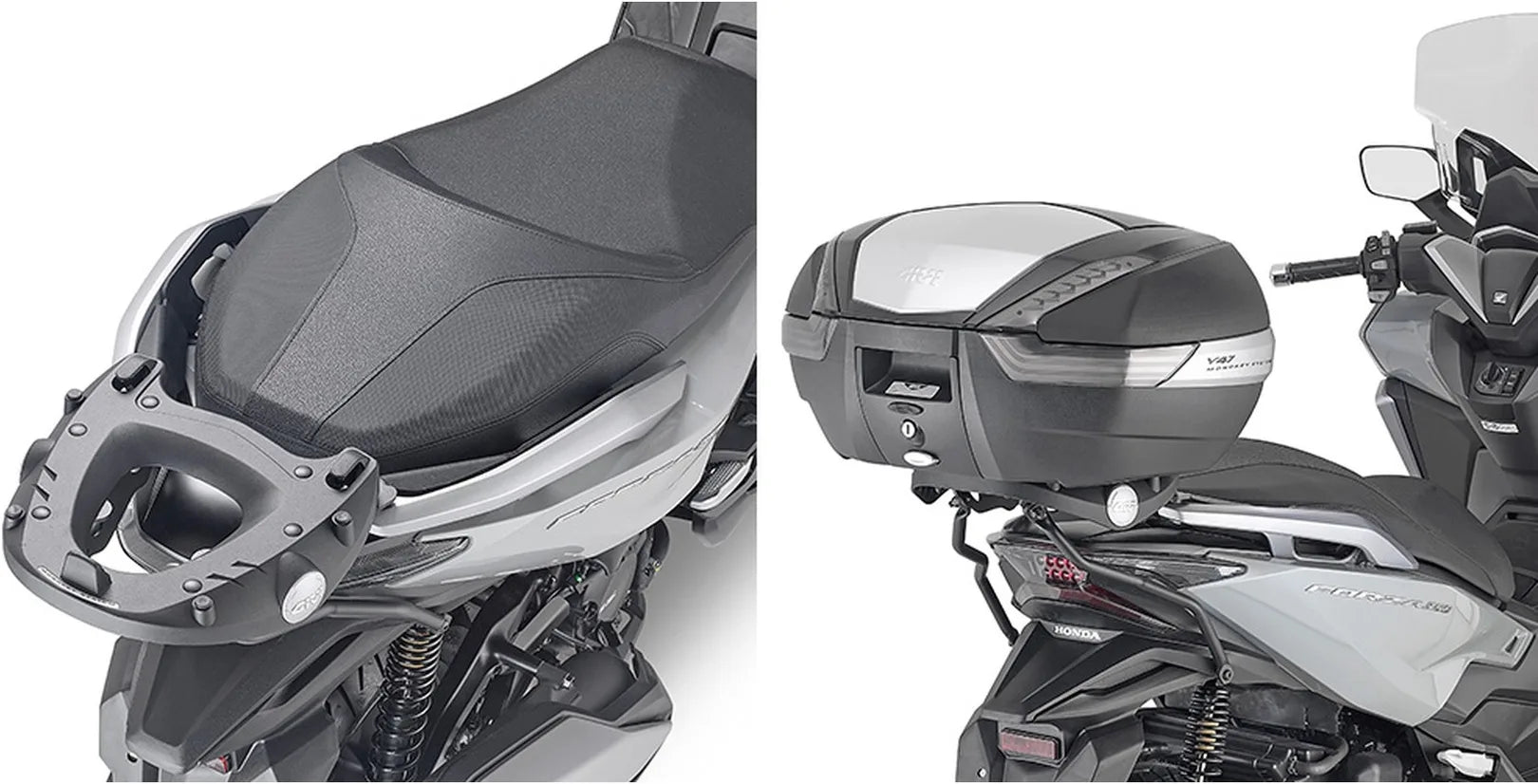 Baúl Monokey Trekker Aluminio Negro 46 Lt Trekker Aluminio - Givi Compatible Con Honda Forza 125 (2021-2022)