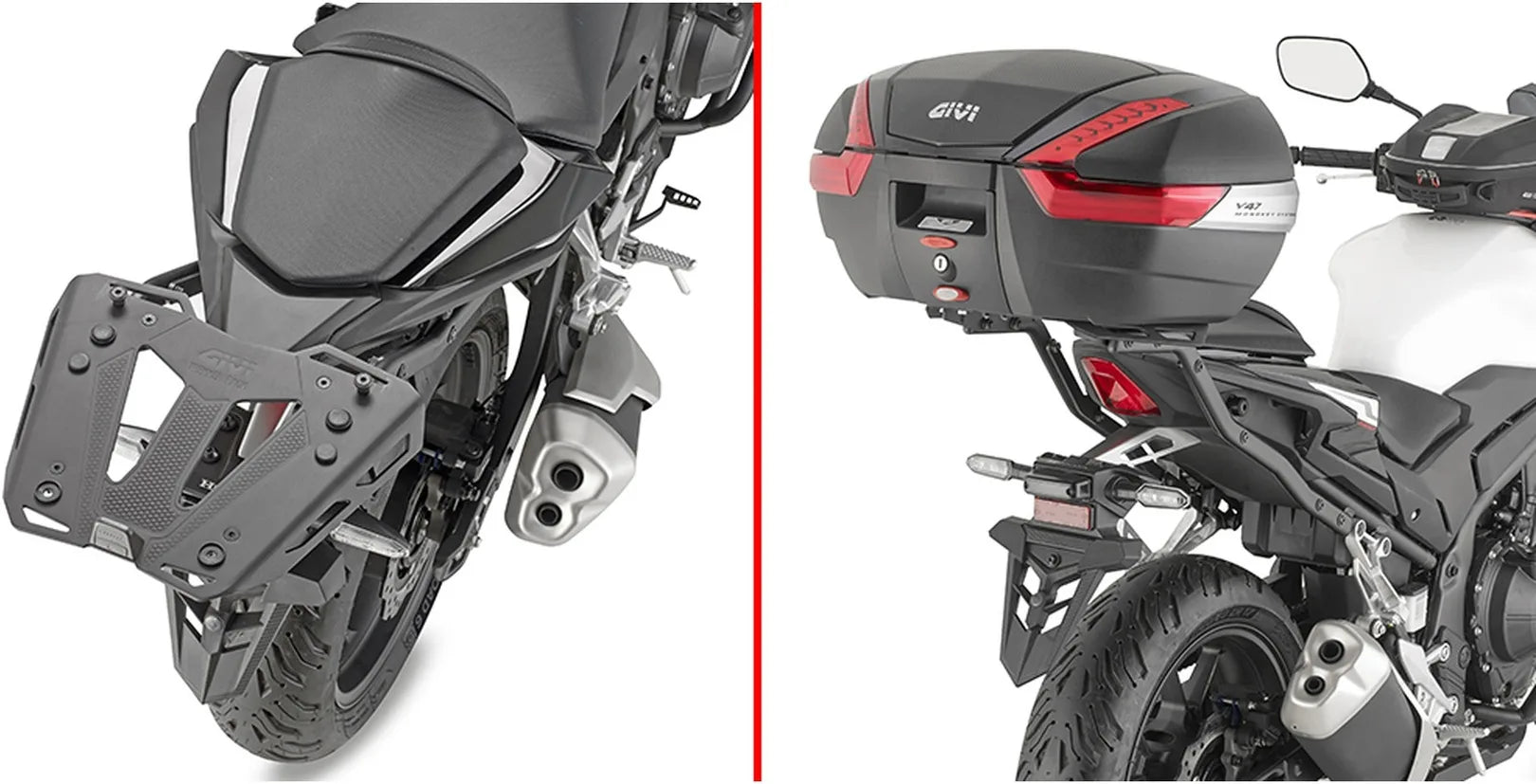 Baúl Monolock Alpina Aluminio Negro 44 Lt Alpina Aluminio - Givi Compatible Con Honda Cb 500 Hornet (2024)