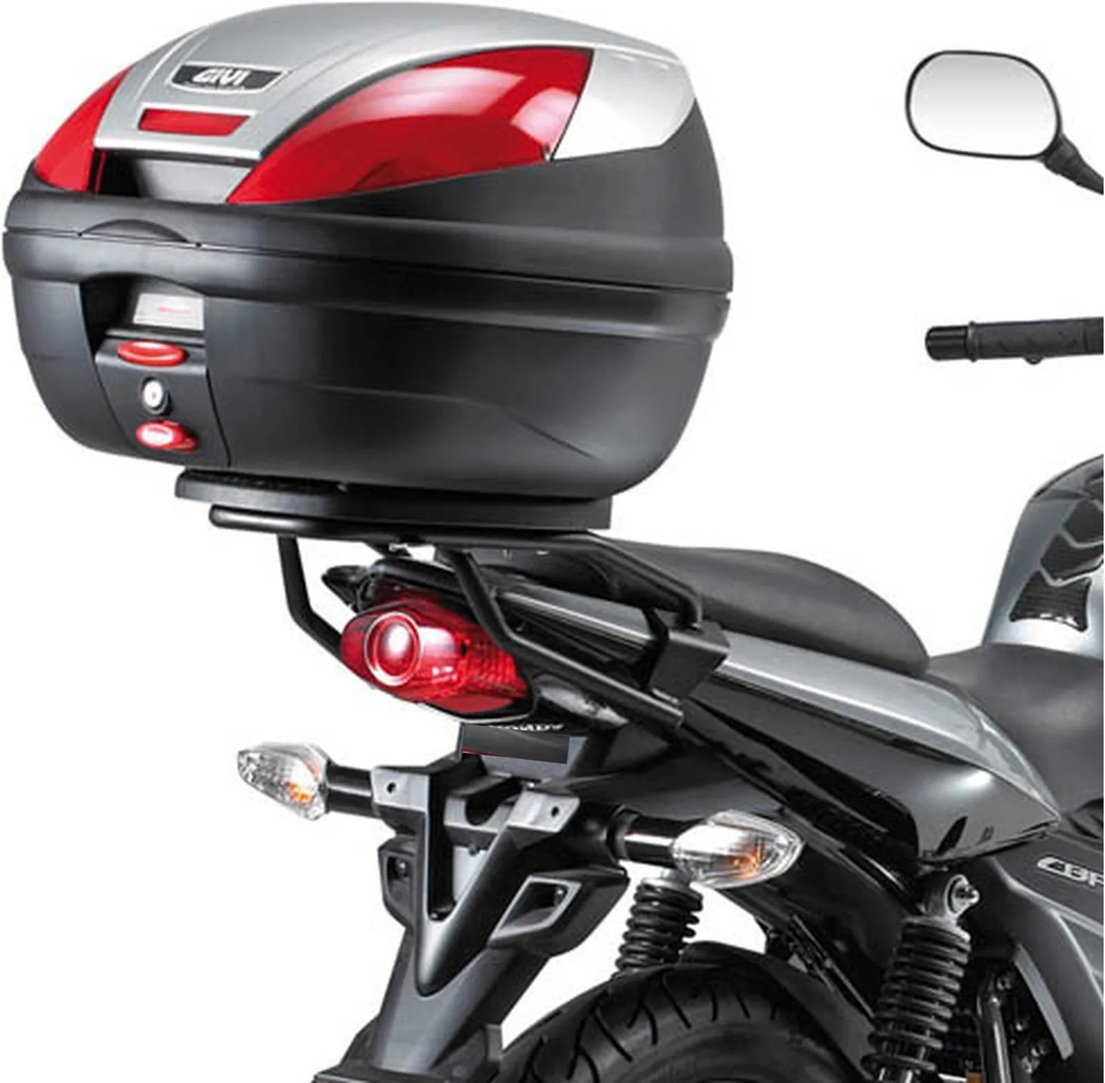 Baúl Monolock Negro 30 Lt Plastico - Givi Compatible Con Honda Cbf 125 (2009-2014)