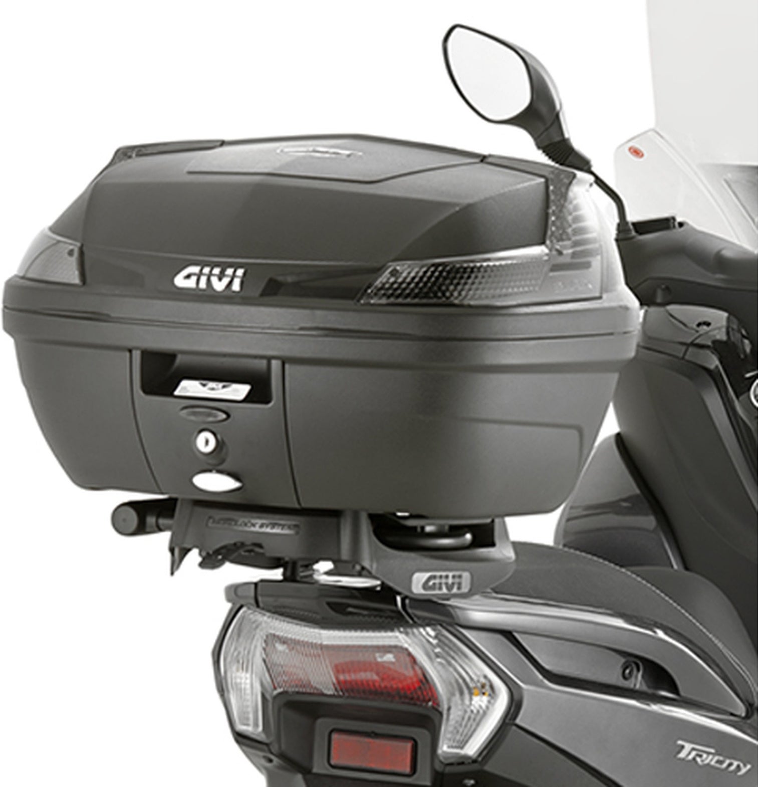 Monolock Alpina Aluminium Top Case - 44 Lt Alpina Aluminium - Givi Compatible With Mbk Tryptik 125 (2014-2017)