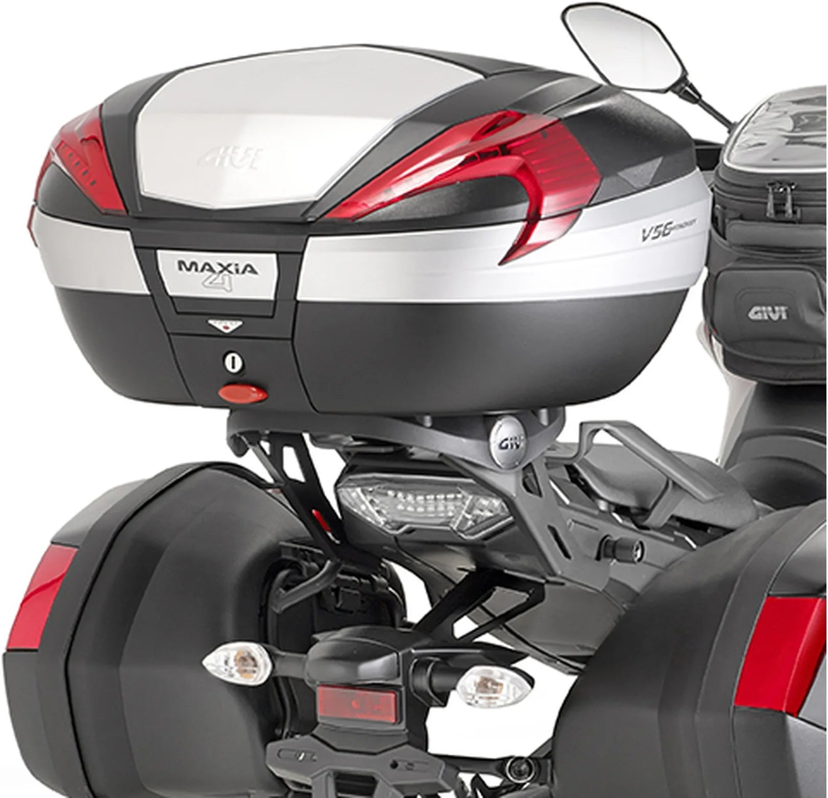 Baúl Monokey Carbon Look 47 Lt Plastico - Givi Compatible Con Yamaha Mt-09 Tracer (2015-2017)