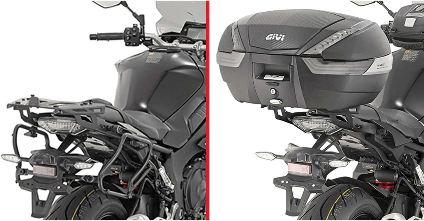 Baúl Monokey Arena Negro 45 Lt Arena Plastico - Givi Compatible Con Yamaha Mt-10 (2016-2021)