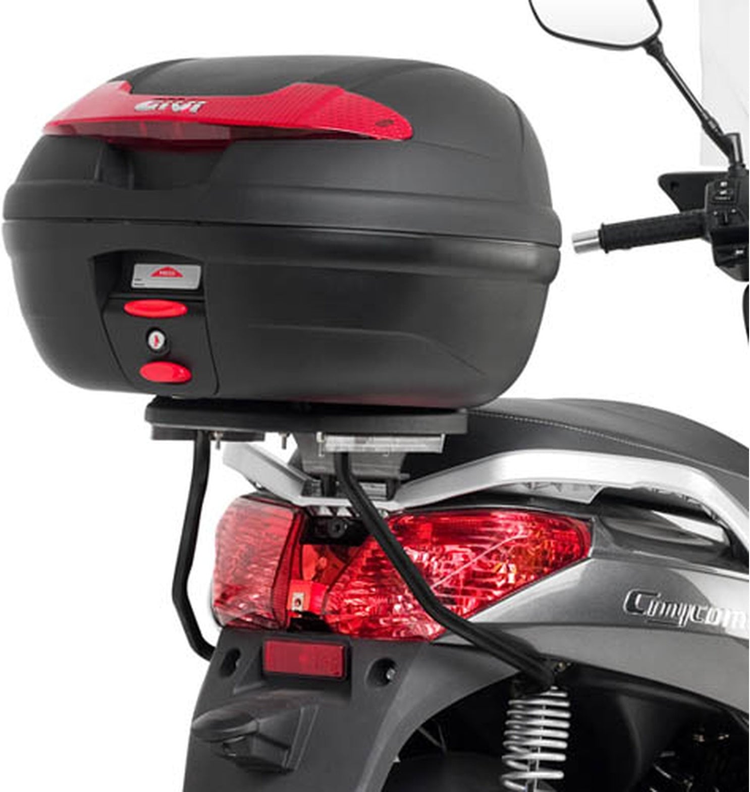 Monolock Black Tech Top Case - 30 Lt C30Nt Technopolymer - Givi Compatible With Sym Citycom 300 (2008-2019)