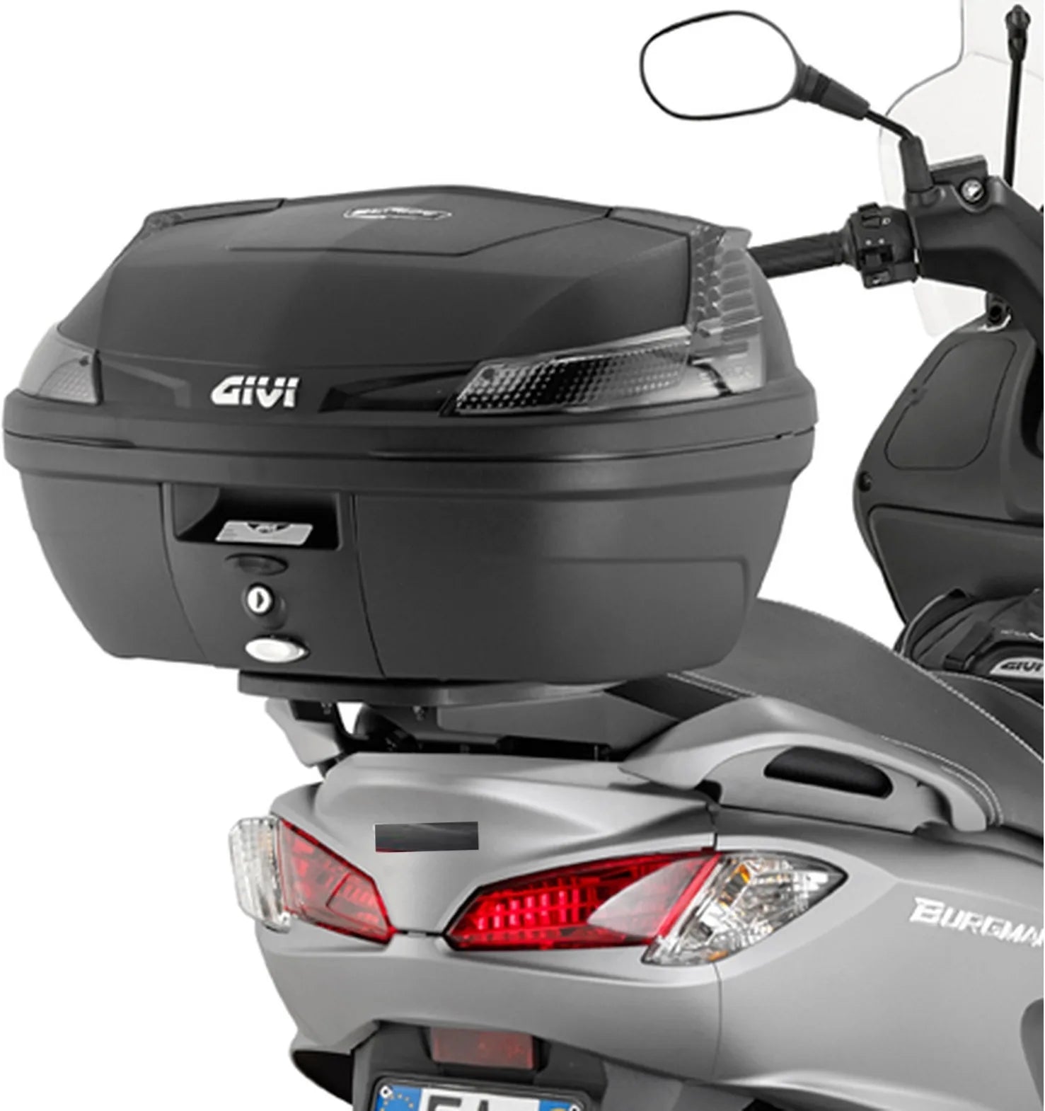 Baúl Monolock Alpina Aluminio 44 Lt Alpina Aluminio - Givi Compatible Con Suzuki Uh 125 - 200 Burgman Abs (2014-2021)