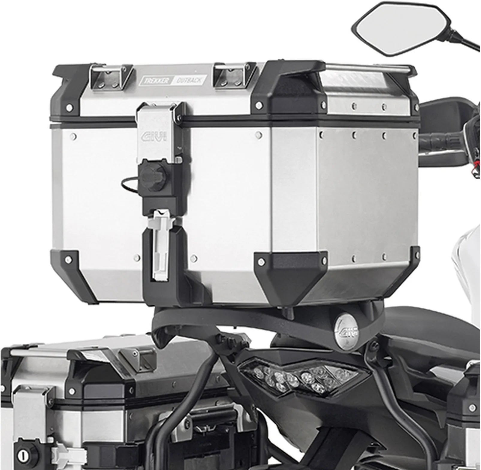 Baúl Monokey Trekker Dolomiti Aluminio Negro 46 Lt Trekker Dolomiti Aluminio - Givi Compatible Con Kawasaki Versys 650 (2015-2021)
